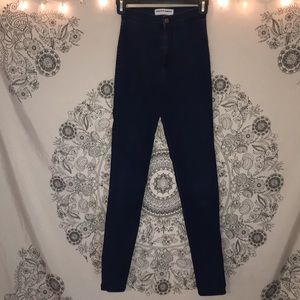 American Apparel High Wasted Dark Wash Blue Jeans